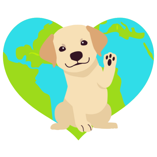 cute drawing of dog and the planet earth