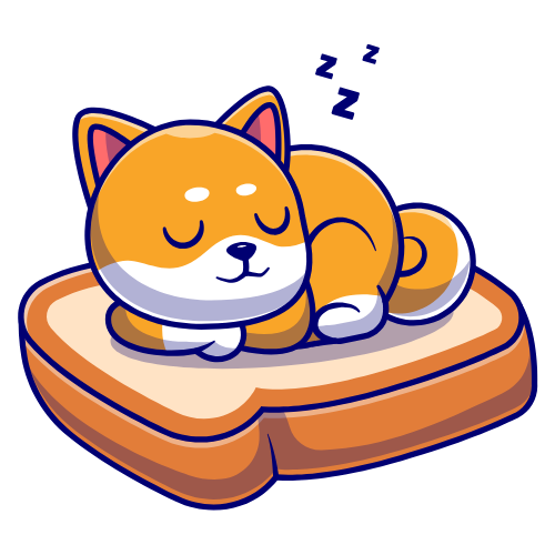 cute drawing of dog sleeping on top of sandwich