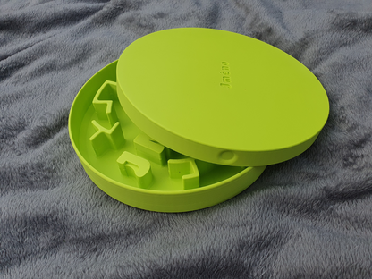 puzzle expert bowl partially covered by lid